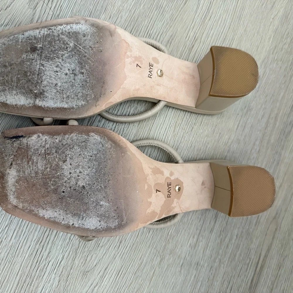 RAYE Beige Square-Toe Heels - Picture 3 of 3